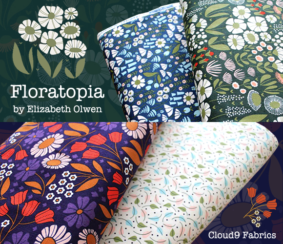 Cloud9 Fabrics Floratopia Corduroy Collection by Elizabeth Olwen