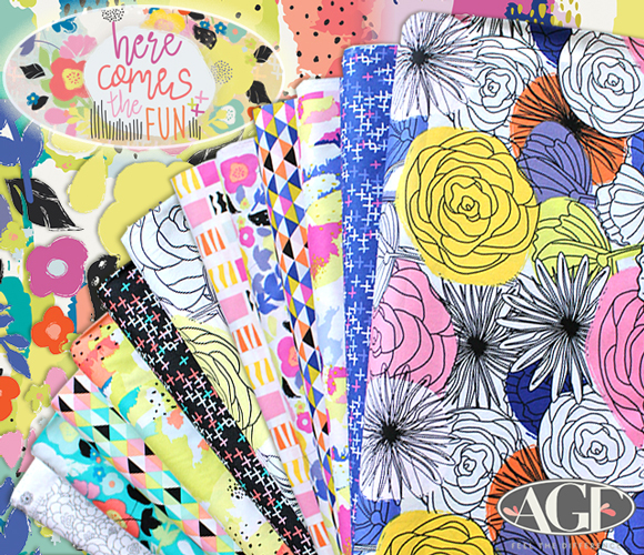 Art Gallery Fabrics Here Comes The Fun Collection by Caroline Hulse