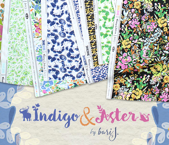 Art Gallery Fabrics Indigo & Aster Collection by Bari J. 